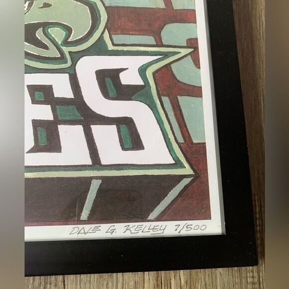 Philadelphia Eagles Sketch Drawing Art Picture Frame Memorabilia Man Cave 2013 - Picture 3 of 7